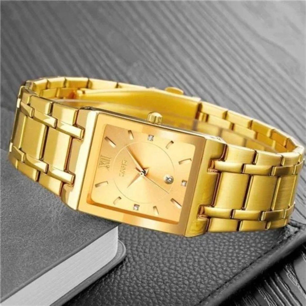 New Mens Gold Luxury Casual Watch